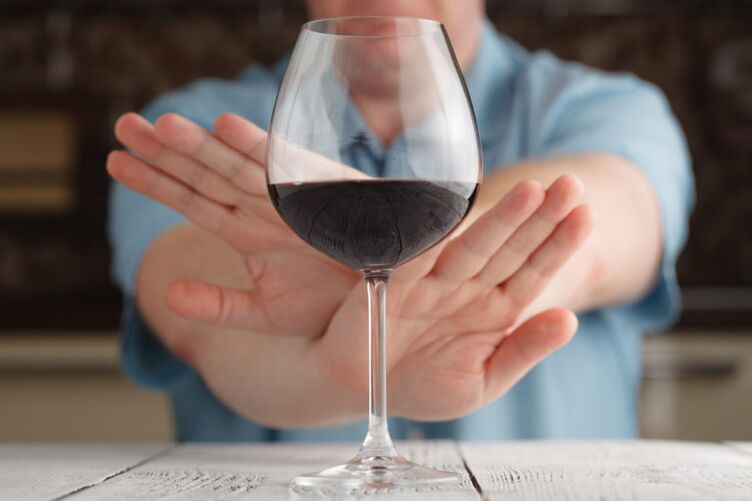 afwijzing van een glas wijn